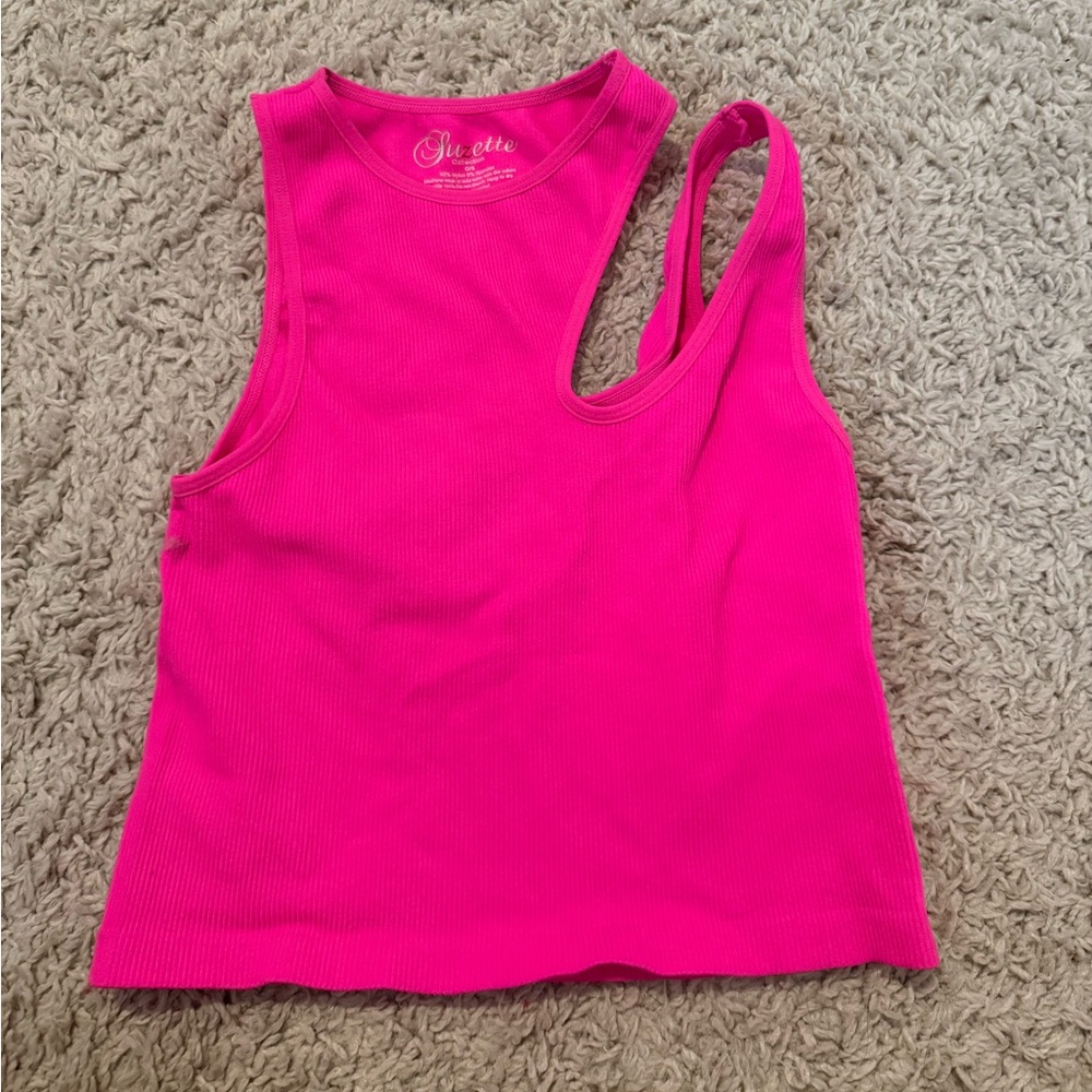 Hot pink crop tank